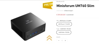 MINISFORUM UM760 Slim mini-pc, AMD Ryzen 5 7640HS-processor voor €359 bij Minisforum
