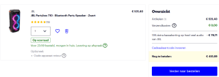 JBL Partybox 710 - Bluetooth Party Speaker - Zwart voor €451,69 bij Bol.com