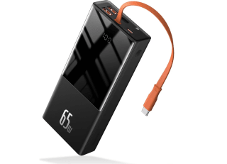 Batería Baseus Power Bank 20000 mAh Externa PD 65 W USB C +Cable de Carga Integrado QC 3.0 Quick Charge por solo 37€