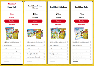 Gratis dekbedovertrek bij een Donald Duck tijdschrift abonnement