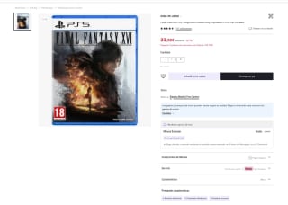 Juego FINAL FANTASY XVI PS5 por 33,50€ (Nuevos usuarios 20,10€)