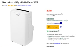 Liv+ Airco Chilly 12000 BTU voor €229 bij Bol