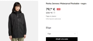 Chaqueta impermeable y plegable Timberland Jennes para mujer por 79.9€