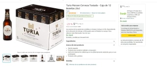 Pack x12 botellas Turia Marzen Cerveza Tostada 25cl por 5.31€