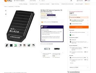 Tarjeta Expansión WD Black C50 1TB + 1 tarjeta de expansión 512GB por 139,99€