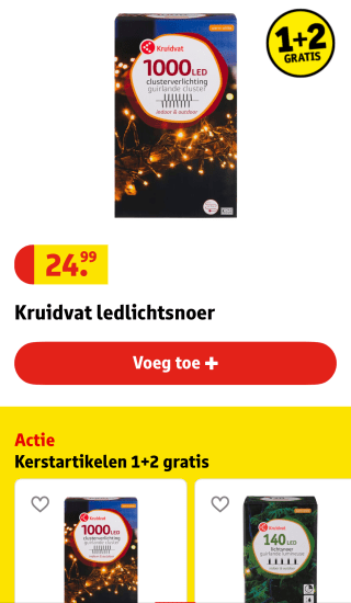 Kruidvat Kerstverlichting 1+2 gratis