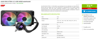 ASUS ROG STRIX LC II 280 ARGB Processor Alles-in-één vloeistofkoeler voor €73,50 bij Megekko