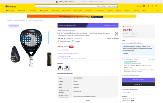 Pala de Pádel Middle Moon Platinum Attack por 35,91€