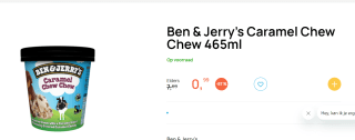 Ben & Jerry's Caramel Chew Chew 465ml voor €0,99 bij Butlon