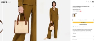 Bolso tote pequeño efecto rafia con asa bandolera extraíble por 13€