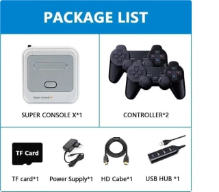 KINHANK Game Box Super Console X Consola retro con 90000 juegos 50 emuladores para PS1/PSP/MAME/DC con controladores a solo 26,99€