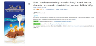 3 Tabletas de Chocolate con leche y caramelo salado Lindt 100 g. por 5.98€