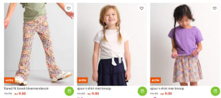Diverse meisjes shirts en broeken vanaf €9 bij Terstal