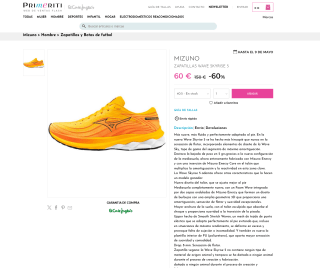 Zapatillas Mizuno Wave Skyrise 5 Hombre por solo 60€