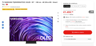 TV Samsung Series 9 S95D 55" OLED UltraHD 4K Quantum HDR por 1.459€