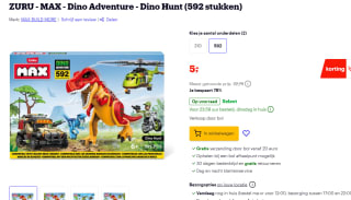 ZURU MAX - Dino Adventure (592 stukken) voor €5 bij Bol.com