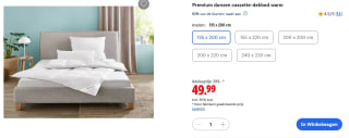 Alle maten OBB Premium donzen cassette-dekbed voor €49,99 in de Lidl webshop