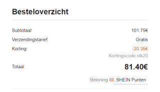Shein kortingscode voor tot 20% korting op je bestelling