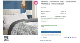 Seasons Collection Colcha Queen por $309 en Costco