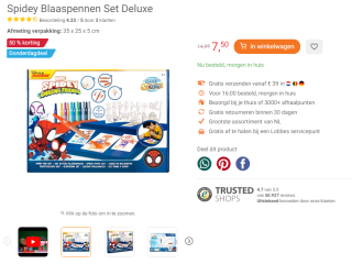 Spidey Blaaspennen Set Deluxe voor €7,50 bij Lobbes