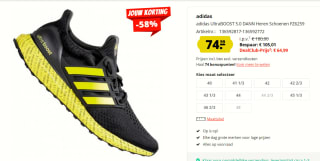 adidas UltraBoost hardloopschoenen voor €74,99 bij Sport-Korting