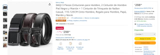 Pack de 3 Cinturones DAQI 2 Piel y 1 Nailon por $298 | Descuento Amazon