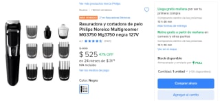 Rasuradora y Cortadora Philips Norelco MG3750 en $525 | Mercado Libre
