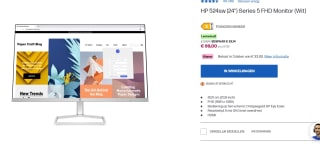 HP Serie 5 23,8 inch FHD-monitor wit - 524sw voor €99 in de HP store