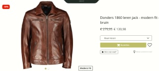 Donders Leren Jack - Modern Fit voor €139,98 bij Jachensen