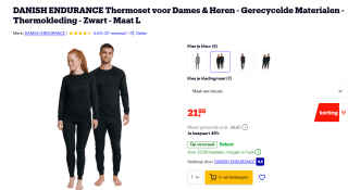 Danish endurance Thermokleding voor €21,95 bij Bol