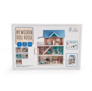 Casa de Muñecas de Madera FSC 100% Medidas 60x26x80cm por 45€