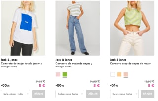 Oferta hasta 90% descuento en ropa Jack&Jones