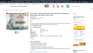 Almo nature Comida de Gato atún Mixto 8 x (6 x 55 g) a solo 7,39€