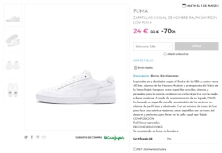 Puma - Zapatillas Ralph Sampson low por 24€