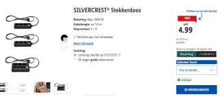 2x Stekkerdozen voor €4,99 bij Lidl