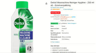 Dettol Washing Machine Cleaner Hygiene - 250 ml x6 - Grootverpakking voor €14 bij Amazon