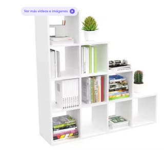 Dormidán Estantería en forma de escalera con almacenamiento en 10 cubos 110x29x110 cm por 39,90€