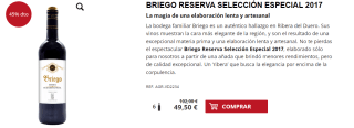 6 Botellas de Briego Reserva Selección Especial 2017 por 39.5€