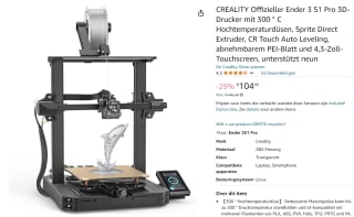 Creality Ender-3 S1 Pro 3D-printer voor €104 bij Amazon