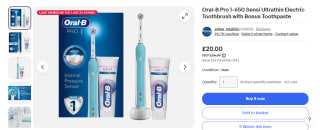 Oral B Pro 1-650 Electric Toothbrush - £20