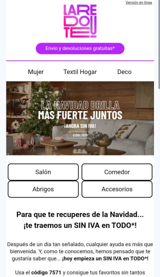 Descuento del IVA en La Redoute