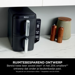Ninja Double Stack Airfryer XXL - 9.5 Liter - Dubbele Gestapelde Lades - 6 Programma's voor €168,99 bij Amazon