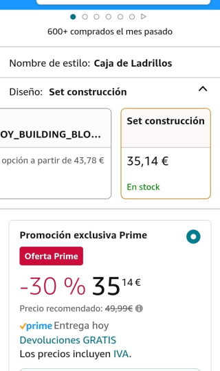 LEGO 10698 Classic Caja de Ladrillos Creativos Grande por 35,14€.