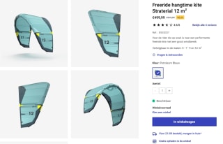 ORAO Freeride hangtime kite Straterial 12 m² voor €499,99 bij Decathlon