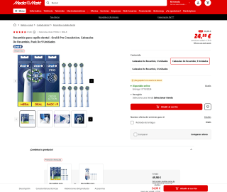 9 Unidades cabezales Oral B Crossaction a solo 24,99€