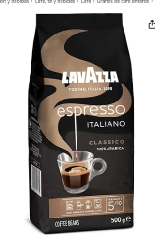 Lavazza, Espresso Italiano Classico, Café en Grano Natural Intensidad 5, Tueste Medio, Paquete de 500 g por 7,99€