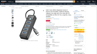 USB C Hub ORICO Adaptador Hub de 4 Puertos por 5,49€