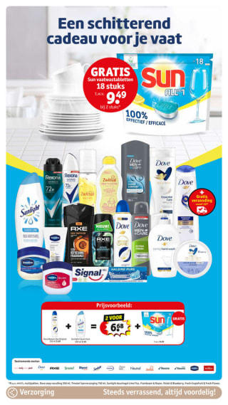 Gratis Sun vaatwastabletten bij aankoop van 2 actieproducten (vanaf €3,18)