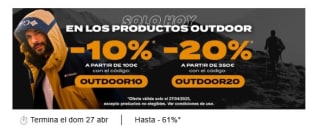 Hasta 20% descuento en productos Outdoor desde Private sport