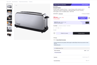 Tostadora Russell Hobbs Victory por solo 23,79€